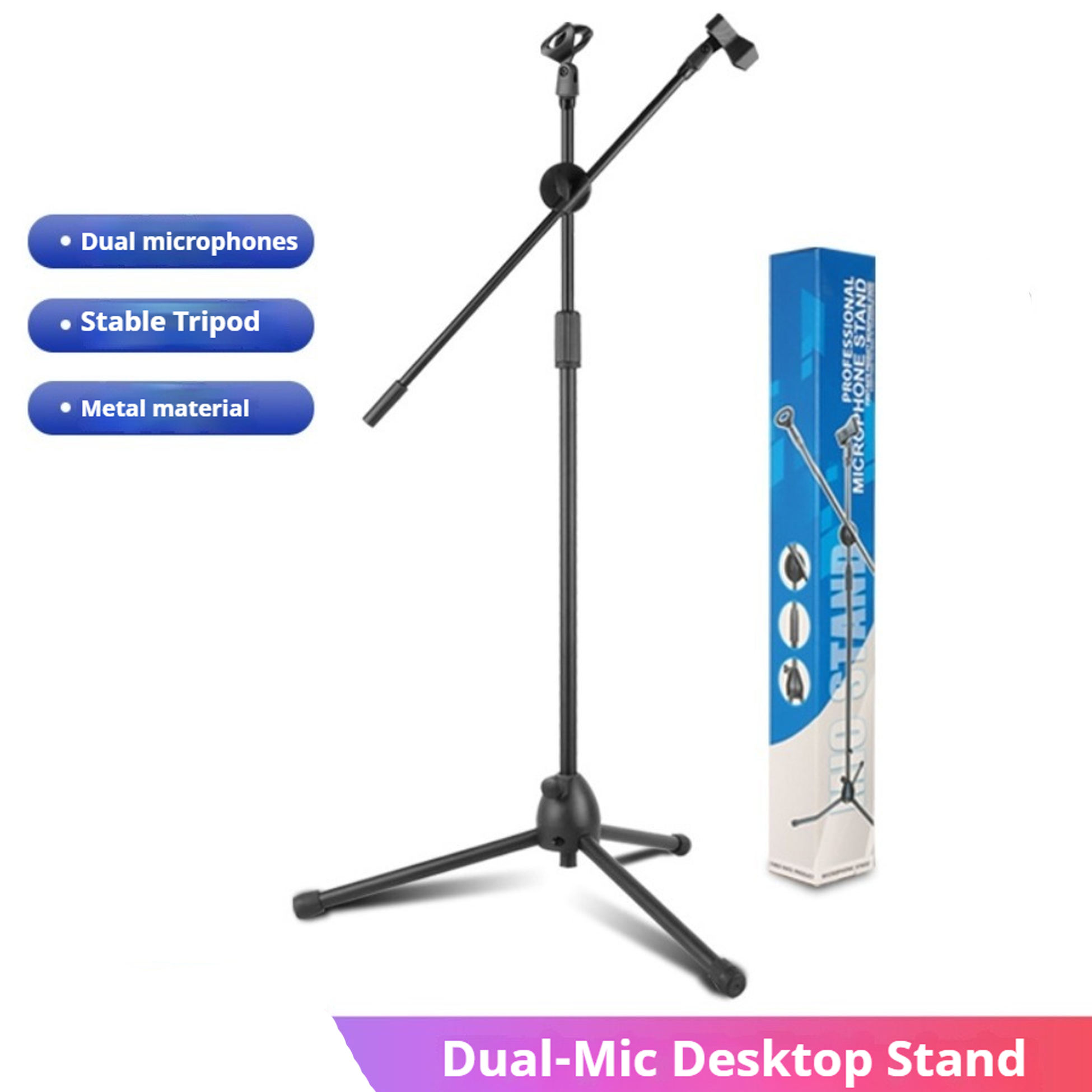 Boom Arm Stand - Statif Mikrofon Lantai dengan Desain Lengan