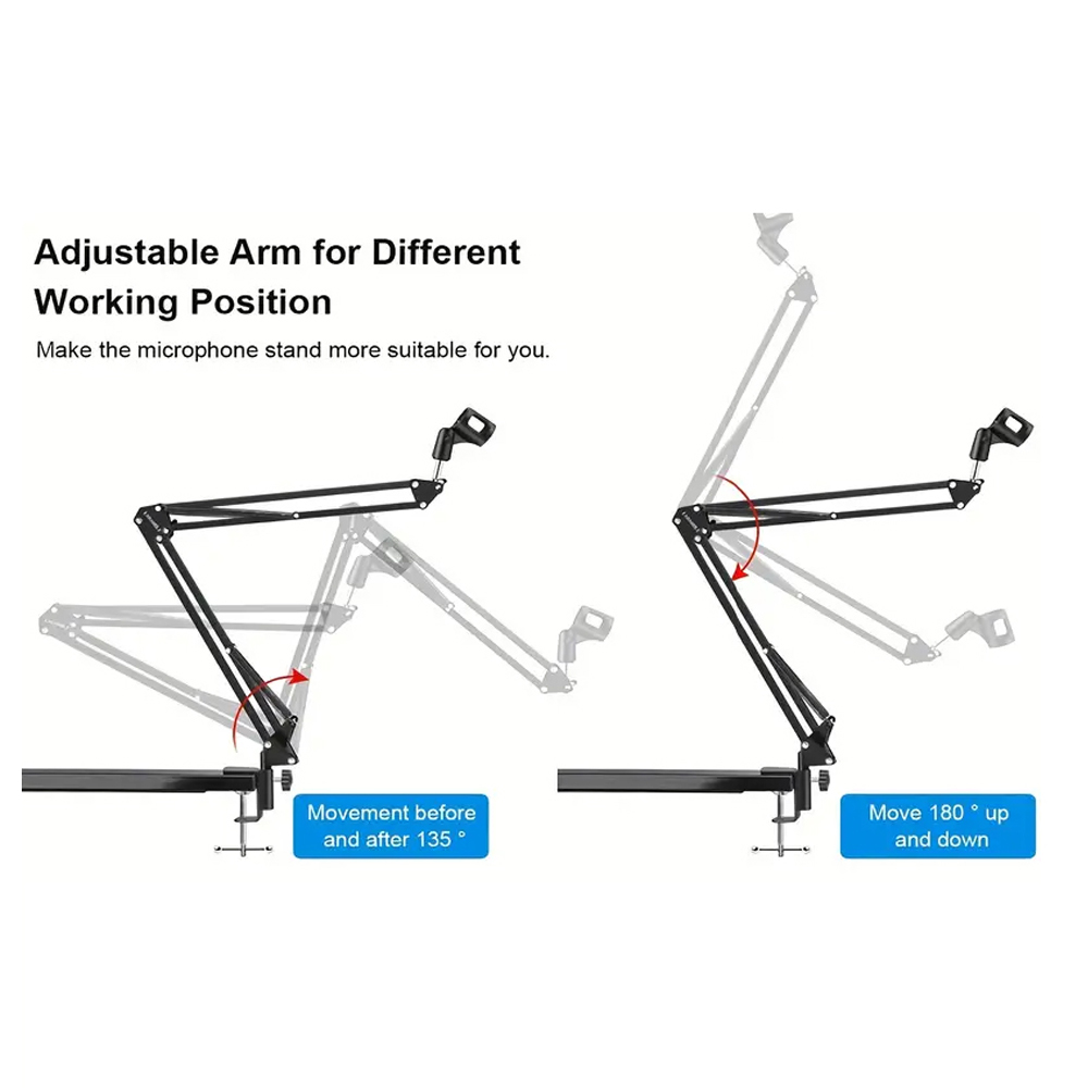 Mikrofon dudukan logam lipat,  - Boom Arm Stand ulasan dan harga
