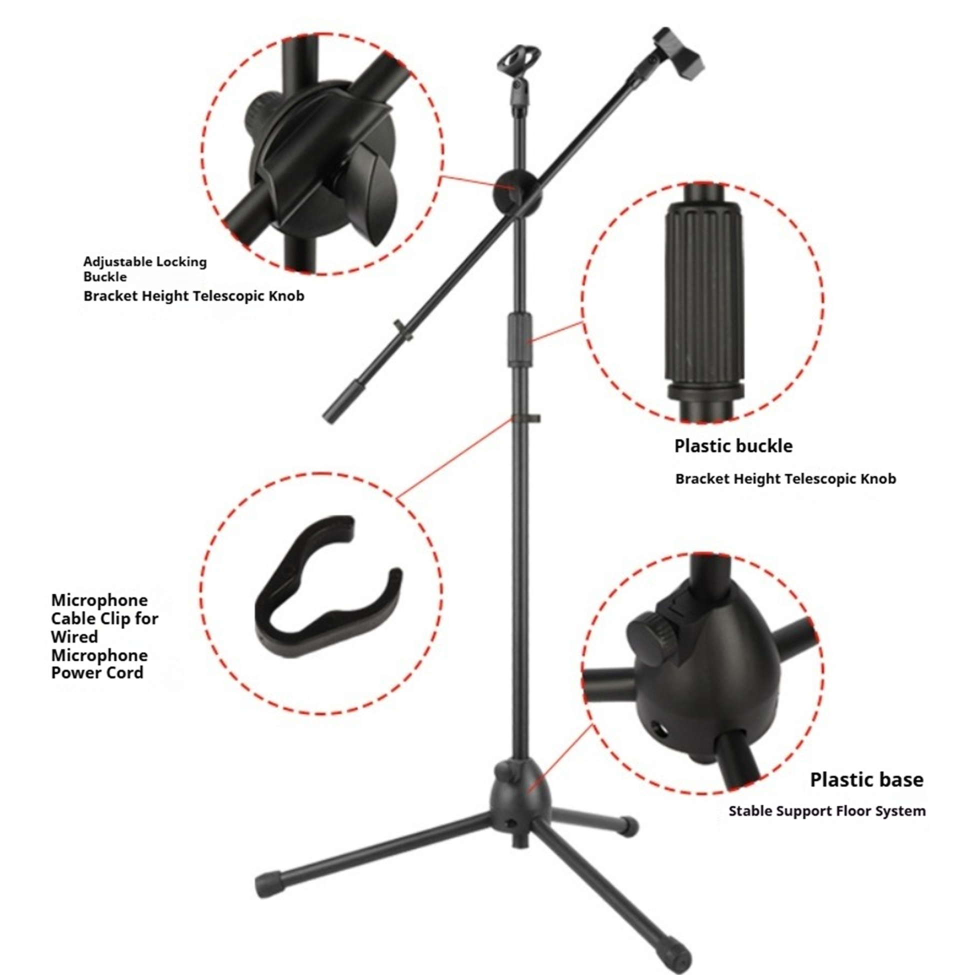 Statif Mikrofon Lantai dengan  - Boom Arm Stand ulasan dan harga