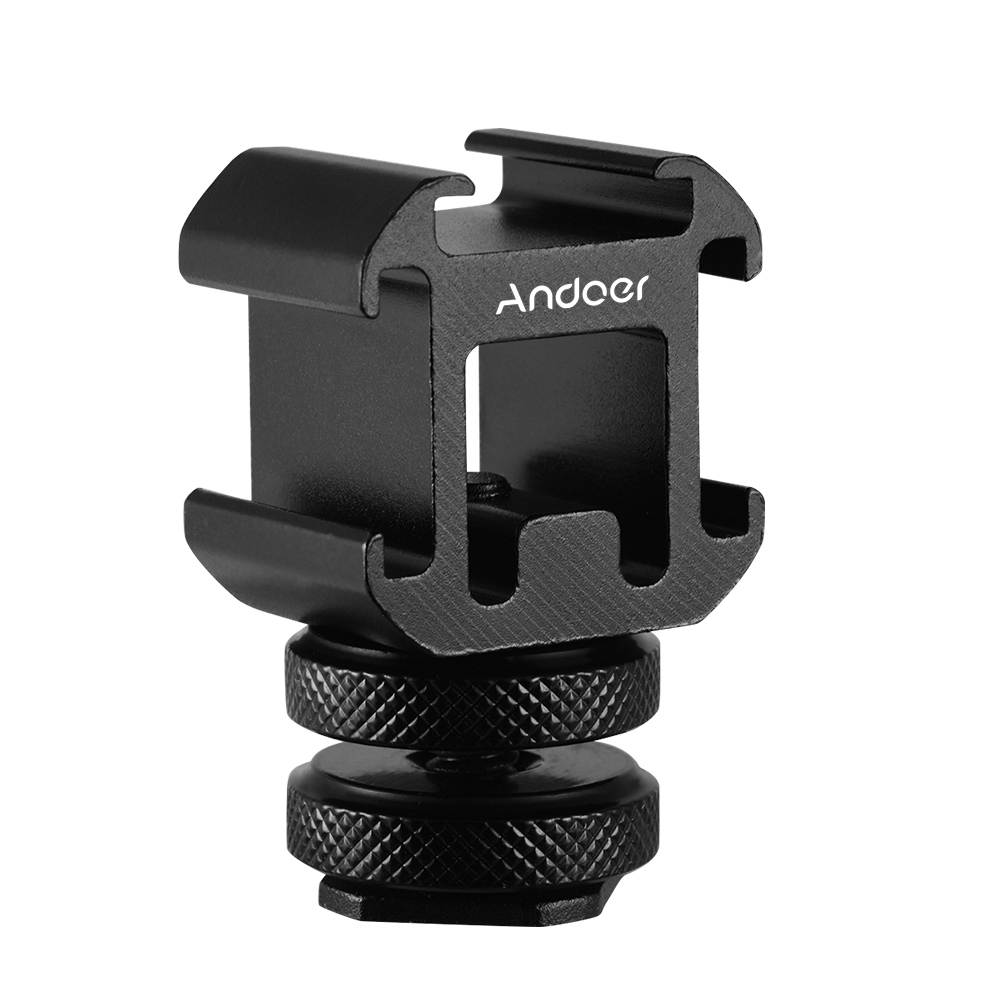 Andoer adaptor dudukan 3 Cold  - Photography Lighting Description ulasan dan harga