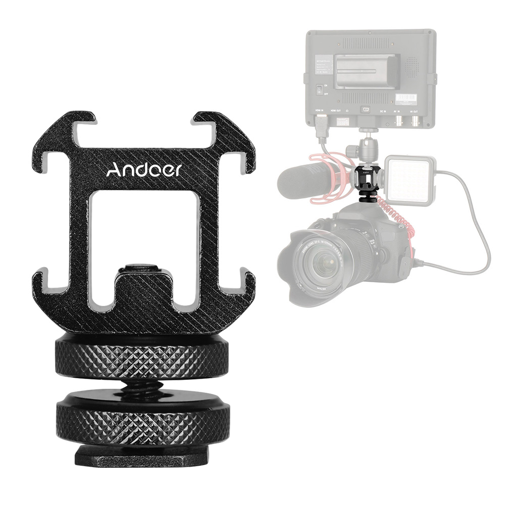 Andoer adaptor dudukan 3 Cold  - Photography Lighting Description ulasan dan harga